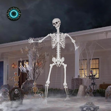 7.9FT Giant Halloween Skeleton Full Body Posable Joints Large Haunted House Deco picture
