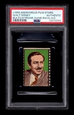 PSA Authentic WALT DISNEY 1950 Anonymous Film Star Card picture