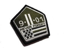 The OD green 911 Remember Patch Hook/loop Morale Military Twin Towers   picture