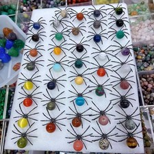 50pc Natural Mix Spider skull Quartz Carving Reiki Crystal Healing Decor Random picture