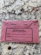 Vintage 1954 Christmas Day “A holy day of obligation” Pink Offering Envelope picture