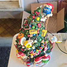 M&M's Ceramic Christmas Tree Figurine with M&M Characters, Multicolor picture