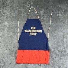 Vintage Washington Post Newspaper Street Vendor Apron Blue Orange Pockets 1960s picture