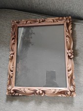 Vintage Baroque 1972 Faux Carved Wood Brown Photo Frame 8x10 Photo Frame picture