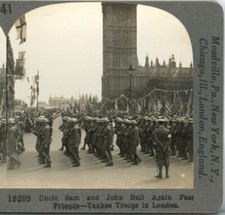 WW1, Uncle Sam & John Bull Again Fast Friends, London--Keystone Stereoview Q41 picture