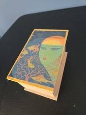 Wood Wooden Trinket Jewelry Box  5” Long picture