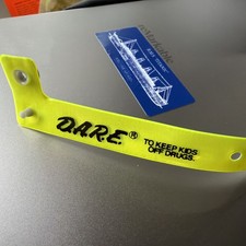 DARE To Keep Kids Off Drugs Vintage 80s/90s Wristband Bracelet Neon Yellow picture