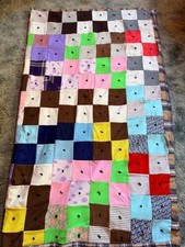 Vintage Patchwork Quilt Blanket Floral 78”x82” Cottagecore Grannycore picture