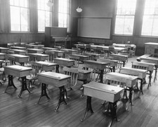 1960s Schoolroom interior Historic 1960s Old Photo picture