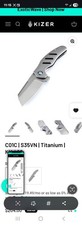 Kizer C01C Pocketknife CPM-S35VN Sheepsfoot Plain Frame Lock Ti Gray Clip picture