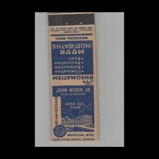 Matchbook Cover Moor Mud Baths Waukesha WI picture