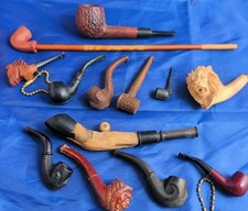 Estate Collection Lot 13 Miniature Antique Tobacco Pipes Claws, Tom Thumb Lion & picture