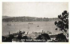 Bay Scene Sausalito California Pacific Novelty Co. Pub. Vintage Postcard 1920's picture