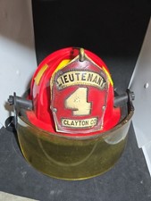 Vintage 1999 Cairns 1010 Firefighter Helmet Service Used w/ Shield Clayton Co Lt picture