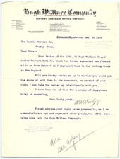 1906 Hugh Wallace Co. Detroit Robes/Furs Billhead Letter picture