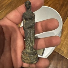 Beautiful Ancient Roman Greek Bronze Clothed Figure Of Lady Diana picture