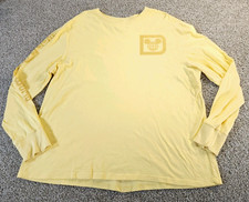 Disney Parks WDW Retro Logo Long Sleeve T-shirt Yellow Adult Unisex Mens XXL picture