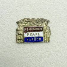 WWII Remember Pearl Harbor Enamel Pin Soldier Sailor Eagle Homefront 1940s AS IS picture