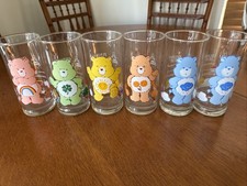 Care Bears Pizza Hut 1983 Set 6 Glasses Cheer 2 Grumpy Friend Funshine Good Luck picture