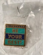 Vintage Girl Scout Be Your Best Pin 1