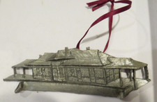 VINTAGE 1997 BEN CORDSEN FINE PEWTER - RAILROAD STATION ORNAMENT-MADE IN THE USA picture