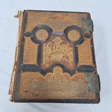 Antique 1892 Bible King James & Revised Versions Double Columns AS-IS  picture