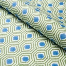 Schumacher Fun Cheerful Geometric Handprint Fabric- Otis Hand Print Green 1.10yd picture