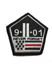 The Thin Red line 911 Remember Patch Hook/loop Morale Military Twin Towers   picture