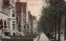 Chicago Illinois Michigan Ave Downtown Early 1900s Gold Coast Vtg Postcard E52 picture