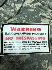 Military US Government No Trespassing Sticker picture