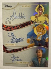2025 Topps Disney Chrome Aladdin/Beast/Flynn Rider Facsimile Auto /28 TR-4 picture