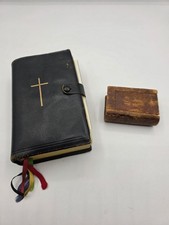 1800's Mourning Heirloom Kansas Farm Trinket Wooden Box With Note Bonet Bible picture