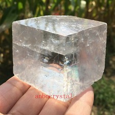 Top Natural iceland spar crystal mineral Teaching specimen 1PC 50G+ picture