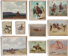 Uniro Western Decor Vintage Western Cowboy Wall Art, Farmhouse Wall Decor Cowboy picture