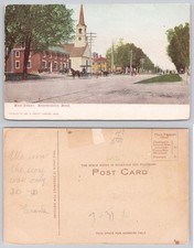 Main Street Westminster MA 1910 Postcard Horse & Buggy Early Auto Church picture