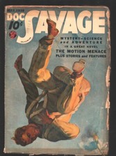Doc Savage 5/1938-The Motion Menace-Parachute cover-Skipper story-G/VG picture