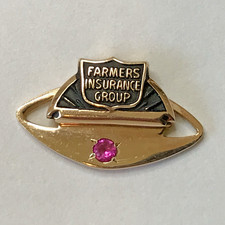 10K SOLID GOLD FARMERS INSURANCE GROUP 5 YEAR EMPLOYEE SERVICE AWARD PIN 2.28g picture