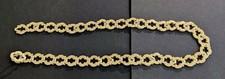 Vtg Mid-Century West Germany Dresden Foil Paper Chain Garland 3 Ft Gold Die Cut picture