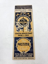 Pastime Club Des Moines Iowa Matchbook Cover picture