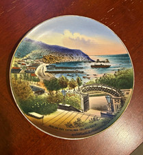 Vintage Avalon Bay Catalina Island California Calif Souvenir Plate Handpainted picture