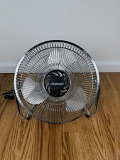 Vintage Lakewood HV-9 High Velocity Chrome Metal 3-Speed Tilting Desk Fan Works picture