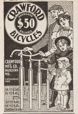 1897 CRAWFORD BICYCLES AD-BIKES FOR THE WHOLE FAMILY picture