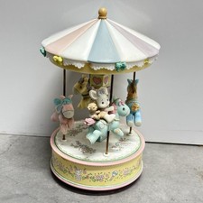 Enesco Precious Moments Happy Trails To You Action Musical Carousel 1993 picture