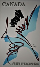 Original 1966 Georges Mathieu Air France, Canada Poster picture