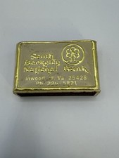 Vintage South Berkeley National Bank Matchbox w/ Gold Metal Cover, Sweden picture