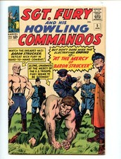 Sgt. Fury 5 with 1st Baron Strucker Kirby genius, solid copy, early issue picture