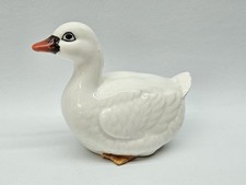 Pre Owned Vintage Elegant Porcelain Ceramic WHITE DUCK W/ YELLOW BEAK Figurine picture
