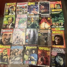 21 Vintage Horror Magazine Lot Eerie Weird Creepy Weird Monsters 1960s 70s picture