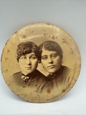 Antiq Celluloid Metal Photograph Stamped Columbia Portrait Co. Chicago 1890-1915 picture