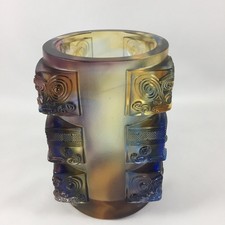 Liuli Crystal Glass Rising up step by step Pen Holder Fengshui Home Decor Orname picture